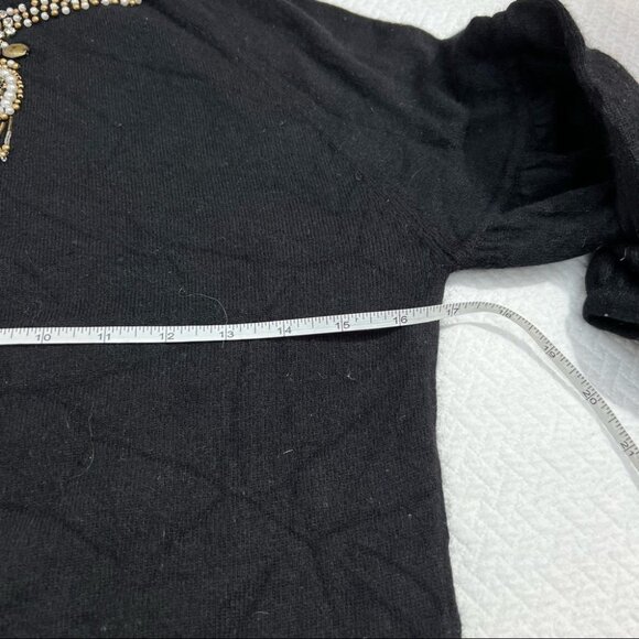 𝅺vintage SCRIBA Black Angora Blend Turtleneck Jewel Neckline Bishop Sleev… - Picture 9 of 11